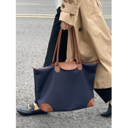 CENGE大容量電腦包單肩托特包手提通勤包旅行撞色牛皮拼布媽咪包