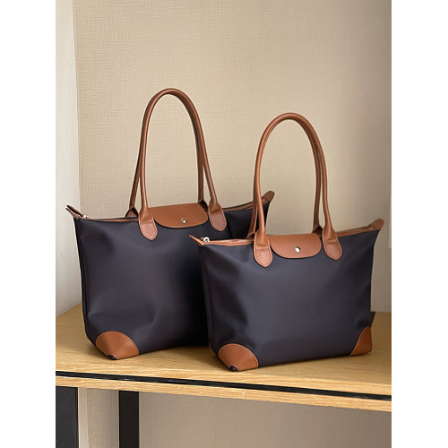 CENGE大容量電腦包單肩托特包手提通勤包旅行撞色牛皮拼布媽咪包