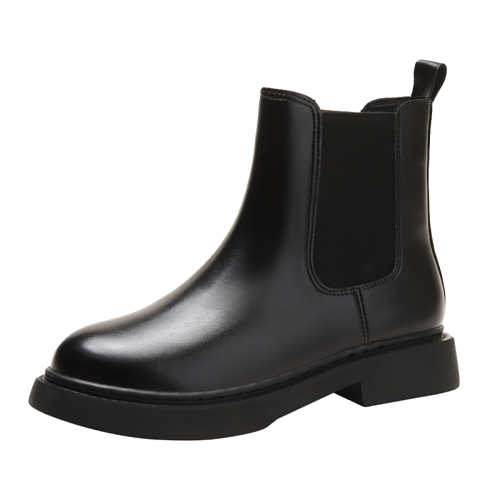 真皮切爾西菸筒靴子2026年新款秋冬加絨厚底短筒靴馬丁靴女英倫風