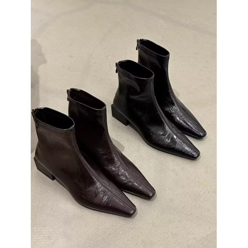 羊皮版~法式尖頭粗跟短靴女百搭瘦瘦靴小衆設計感馬丁靴切爾西靴 羊皮版~法式尖頭粗跟短靴女百搭瘦瘦靴小衆設計感馬丁靴切爾西靴