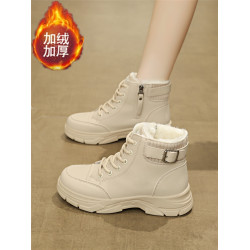加絨保暖馬丁靴女2025新款冬季短靴輕便軟底防滑防水雪地靴大棉鞋