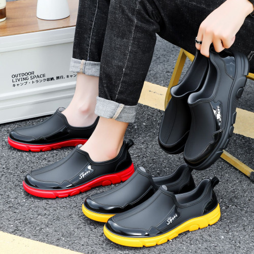 廚房廚師工作防水鞋女時尚款雨鞋防滑釣魚洗車工作低幫膠鞋套鞋男