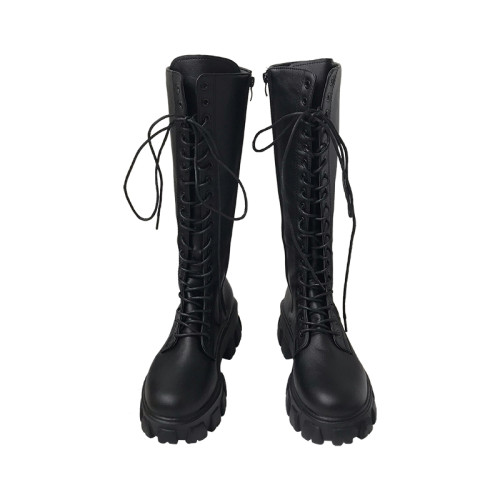 小sun家 韓版馬丁靴女春季單靴厚底不過膝高筒騎士機車大碼長筒靴 小sun家 韓版馬丁靴女春季單靴厚底不過膝高筒騎士機車大碼長筒靴