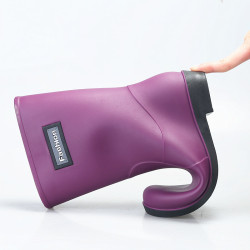 時尚中筒雨鞋女式短筒外穿水鞋成人日系雨靴防水廚房防滑膠鞋加絨