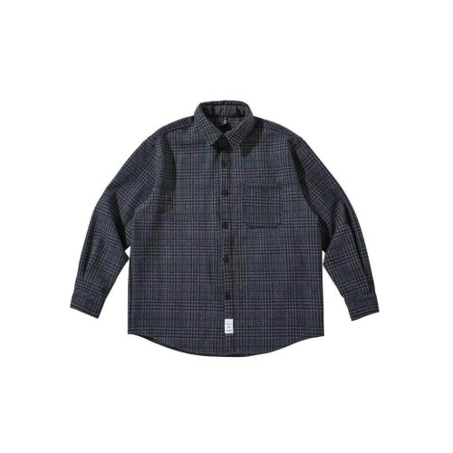 日系復古工裝格子襯衫男春秋季長袖潮流寬鬆百搭休閒毛呢襯衣外套 日系復古工裝格子襯衫男春秋季長袖潮流寬鬆百搭休閒毛呢襯衣外套