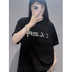 潮牌welldone bshy短袖男女夏季11珍珠彈幕純棉情侶夏季寬鬆t恤