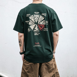 日系ins潮牌趣味印花短袖t恤男夏季寬鬆重磅純棉圓領體恤百搭休閒