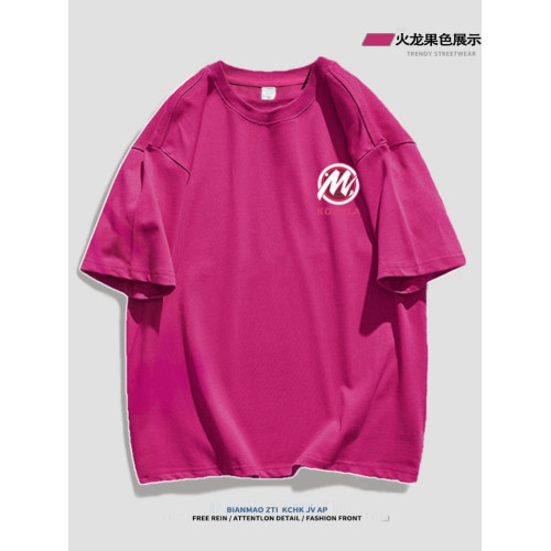 重磅純棉國風龍年醒獅印花短袖T恤男女寬鬆百搭潮流春季新年上衣