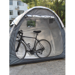 防暴雨加防雨罩深灰色騎行自行車帳篷儲物室帳篷,雙層山地車帳篷