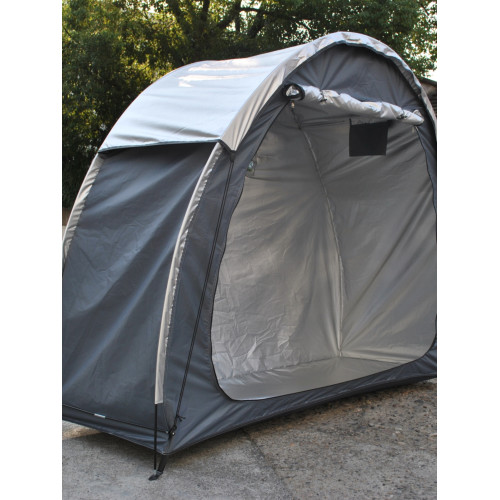 防暴雨加防雨罩深灰色騎行自行車帳篷儲物室帳篷,雙層山地車帳篷