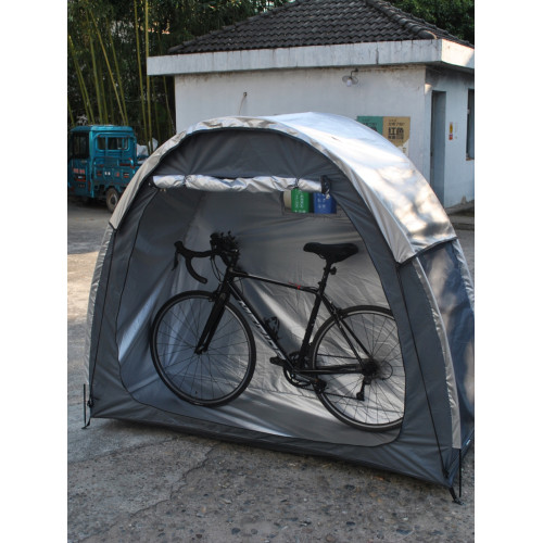 防暴雨加防雨罩深灰色騎行自行車帳篷儲物室帳篷,雙層山地車帳篷