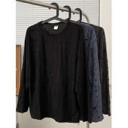 美式破洞長袖T恤男春秋季潮牌復古痞帥寬鬆設計感小衆百搭打底衫