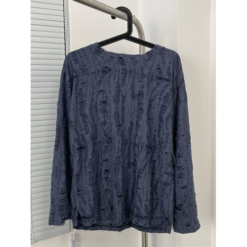 美式破洞長袖T恤男春秋季潮牌復古痞帥寬鬆設計感小衆百搭打底衫 美式破洞長袖T恤男春秋季潮牌復古痞帥寬鬆設計感小衆百搭打底衫