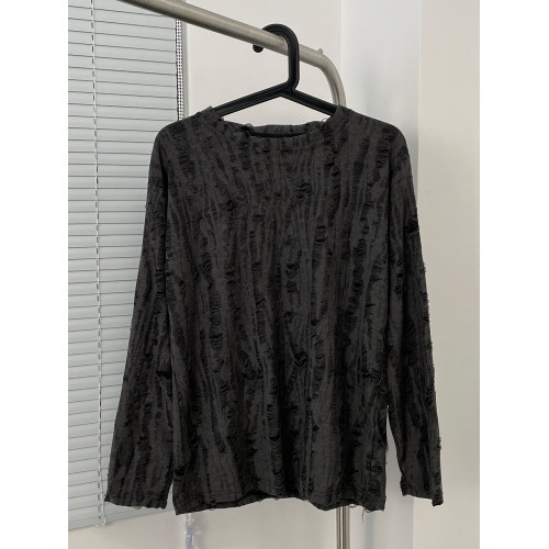 美式破洞長袖T恤男春秋季潮牌復古痞帥寬鬆設計感小衆百搭打底衫 美式破洞長袖T恤男春秋季潮牌復古痞帥寬鬆設計感小衆百搭打底衫