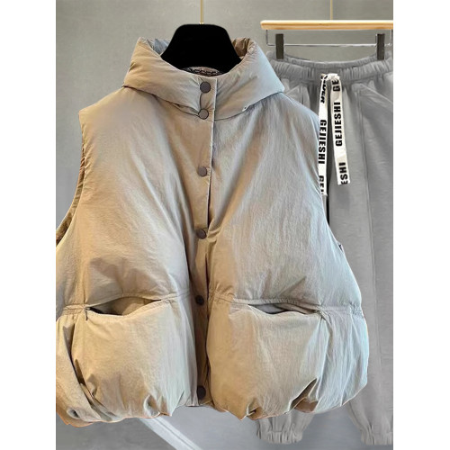 韓版連帽羽絲絨馬甲男2026秋冬季寬鬆無袖保暖背心外套高級感坎肩 韓版連帽羽絲絨馬甲男2026秋冬季寬鬆無袖保暖背心外套高級感坎肩