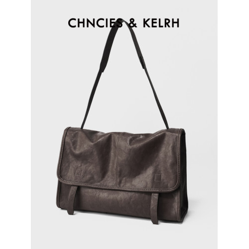 宋佳同款植鞣羊皮信使漫郵包松弛大容量托特包包通勤休閒郵差包女