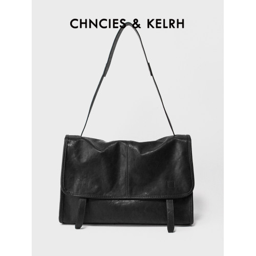 宋佳同款植鞣羊皮信使漫郵包松弛大容量托特包包通勤休閒郵差包女