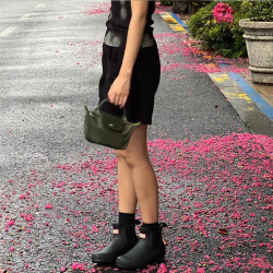 H家時尚雨鞋女短款切爾西防水防滑戶外低幫膠鞋水鞋橡膠靴易夢玲