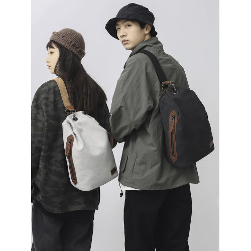 帆布胸包大容量挎包復古休閒新款男女斜後後背包港風運動包包時尚女包 帆布胸包大容量挎包復古休閒新款男女斜後後背包港風運動包包時尚女包