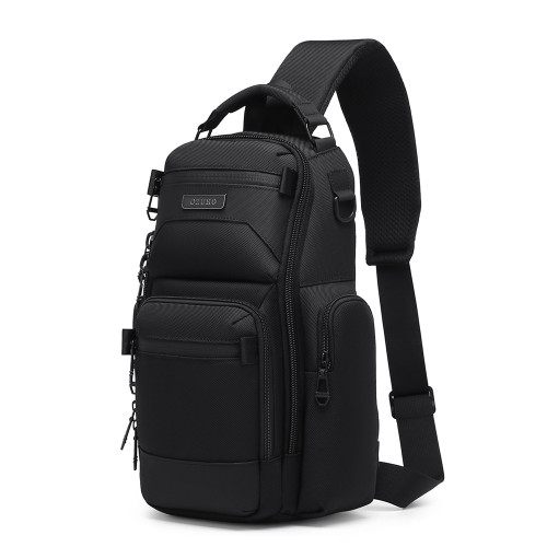 ozuko男士胸包運動防潑水斜後後背包 戰術多功能包包款斜後後背包騎行男包