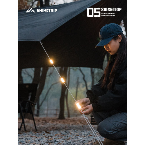 山趣戶外風繩燈警示燈露營氛圍燈充電長續航磁吸多功能野營繩燈