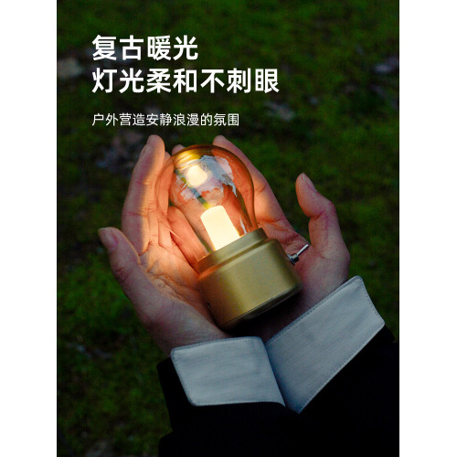 LTHW旅騰復古燈泡露營浪漫氛圍燈戶外可攜式帳篷燈長續航可充電夜燈