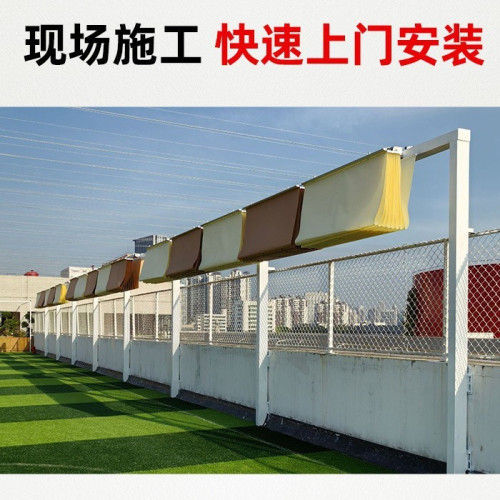 電動幼兒園遮陽棚波浪天幕遮陽簾操場遊泳池伸縮遮陽蓬