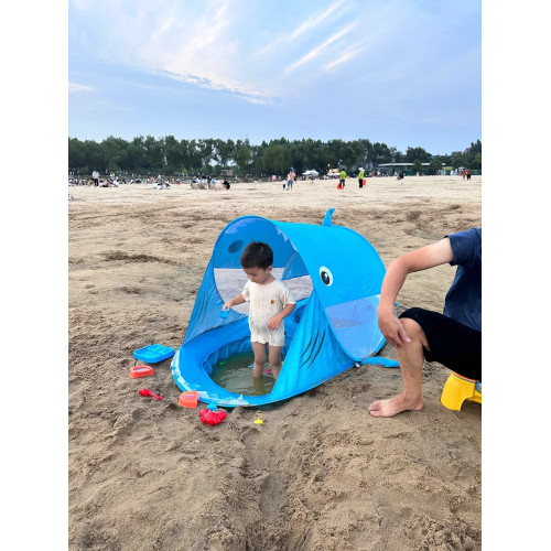 兒童沙灘帳篷戶外可折曡可攜式防曬遮陽棚寶寶玩水帳篷海邊沙灘帳