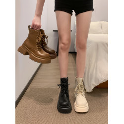 賈不假馬丁靴女款2026新款春季小個子百搭時尚靴厚底鞋英倫風短靴