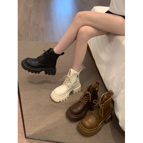 賈不假馬丁靴女款2026新款春季小個子百搭時尚靴厚底鞋英倫風短靴 賈不假馬丁靴女款2026新款春季小個子百搭時尚靴厚底鞋英倫風短靴