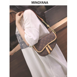 高級感時尚馬鞍小包包女式2026新款輕奢小衆復古單肩斜背腋下