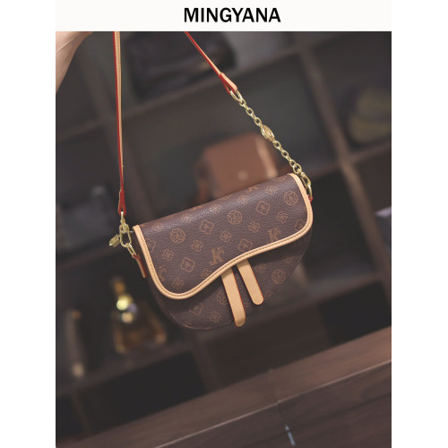 高級感時尚馬鞍小包包女式2026新款輕奢小衆復古單肩斜背腋下