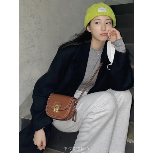 真皮馬鞍包女 斜背牛皮單肩包 韓國車靜媛同款半圓包定型包