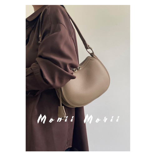 怪獸君小衆法式真皮馬鞍包牛皮手拎包通勤腋下包可斜後後背包包2025新