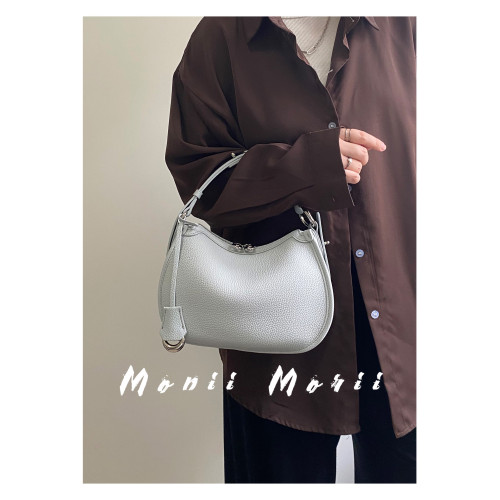 怪獸君小衆法式真皮馬鞍包牛皮手拎包通勤腋下包可斜後後背包包2025新