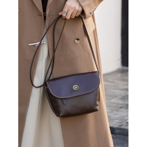 真皮小包包女2024新款美拉德復古女包軟牛皮斜後後背包簡約百搭馬鞍包 真皮小包包女2024新款美拉德復古女包軟牛皮斜後後背包簡約百搭馬鞍包