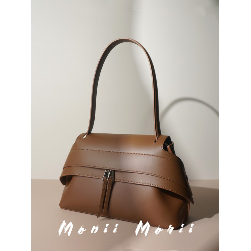 怪獸君小衆真皮腋下包時尚個性大嘴包斜後後背包女包包通勤單肩包牛皮