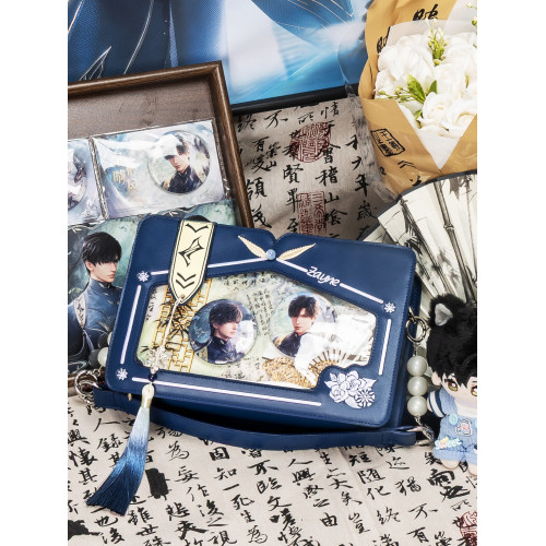 戀與深空周邊黎深痛包新年禮物2026新款二次元單肩斜背藍色包包女