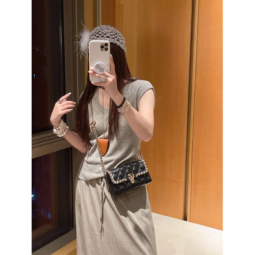 輕奢小衆設計菱格鏈條包包女2025新款潮時尚百搭小方包單肩斜後後背包