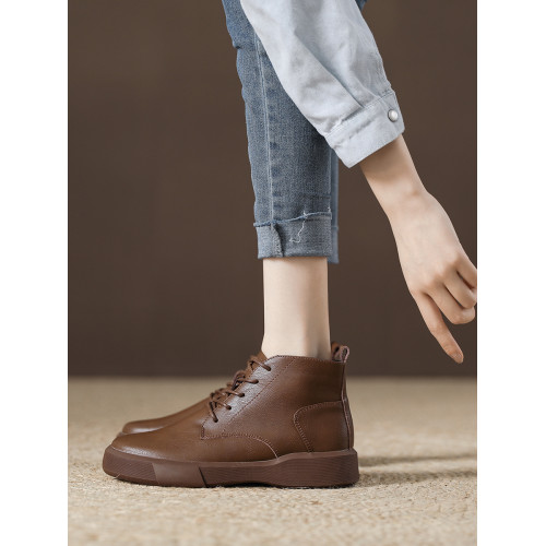 真皮馬丁靴女軟底軟面復古短靴2024秋冬新款女靴加絨保暖短筒棉鞋 真皮馬丁靴女軟底軟面復古短靴2024秋冬新款女靴加絨保暖短筒棉鞋