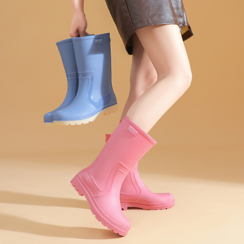 軍登雨鞋女士時尚水鞋廚房矽膠防滑防水鞋耐磨水靴中筒膠鞋雨靴女