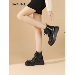 達芙妮厚底馬丁靴女2025新款春秋瘦瘦靴厚底短靴女小個子單靴子女