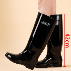 高筒女士加絨防滑水鞋雨鞋雨靴膠鞋耐磨防水水靴時尚成人套鞋保暖
