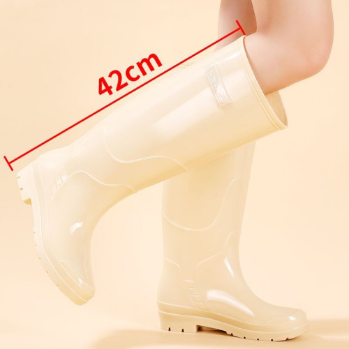高筒女士加絨防滑水鞋雨鞋雨靴膠鞋耐磨防水水靴時尚成人套鞋保暖