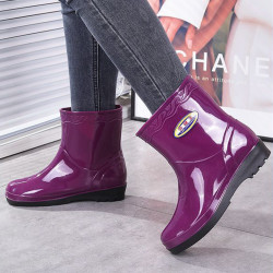 雨鞋女款成人加絨時尚水鞋防水防滑外穿廚房工作低幫短筒膠鞋雨靴