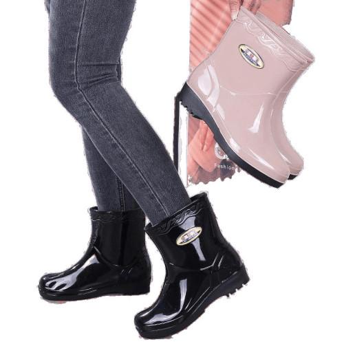 雨鞋女款成人加絨時尚水鞋防水防滑外穿廚房工作低幫短筒膠鞋雨靴