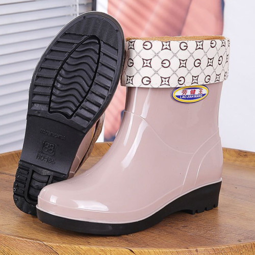 雨鞋女款成人加絨時尚水鞋防水防滑外穿廚房工作低幫短筒膠鞋雨靴