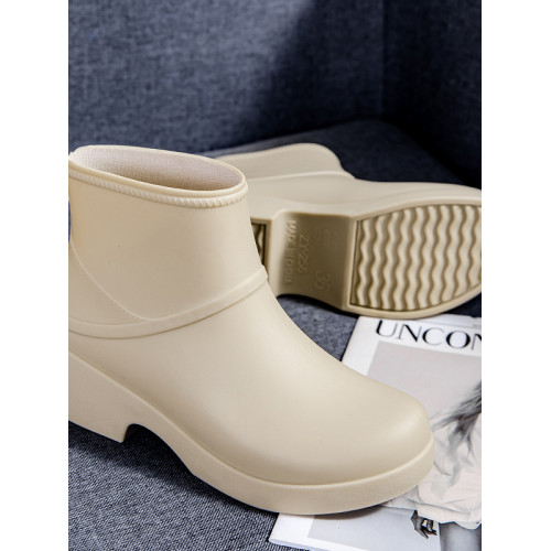 新款厚底百搭女士雨鞋休閒潮鞋運動鞋子防水鞋耐磨套膠鞋工作雨靴