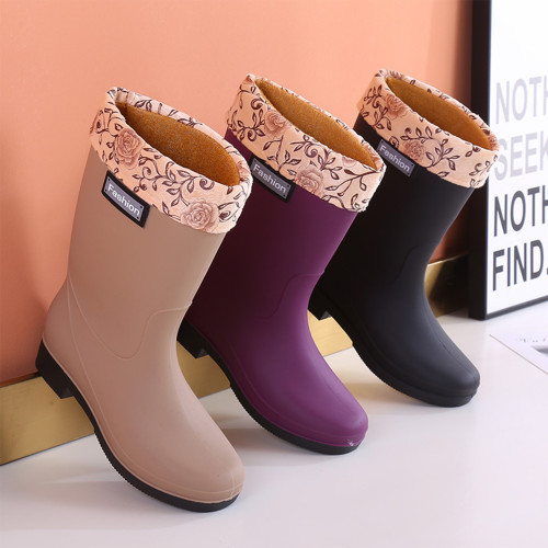 雨鞋雨靴女款成人時尚外穿中筒加絨2026新款防水膠鞋女士水鞋防滑