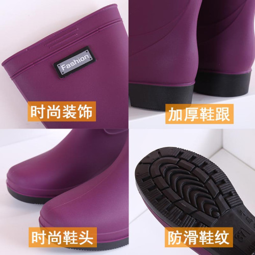 雨鞋雨靴女款成人時尚外穿中筒加絨2026新款防水膠鞋女士水鞋防滑